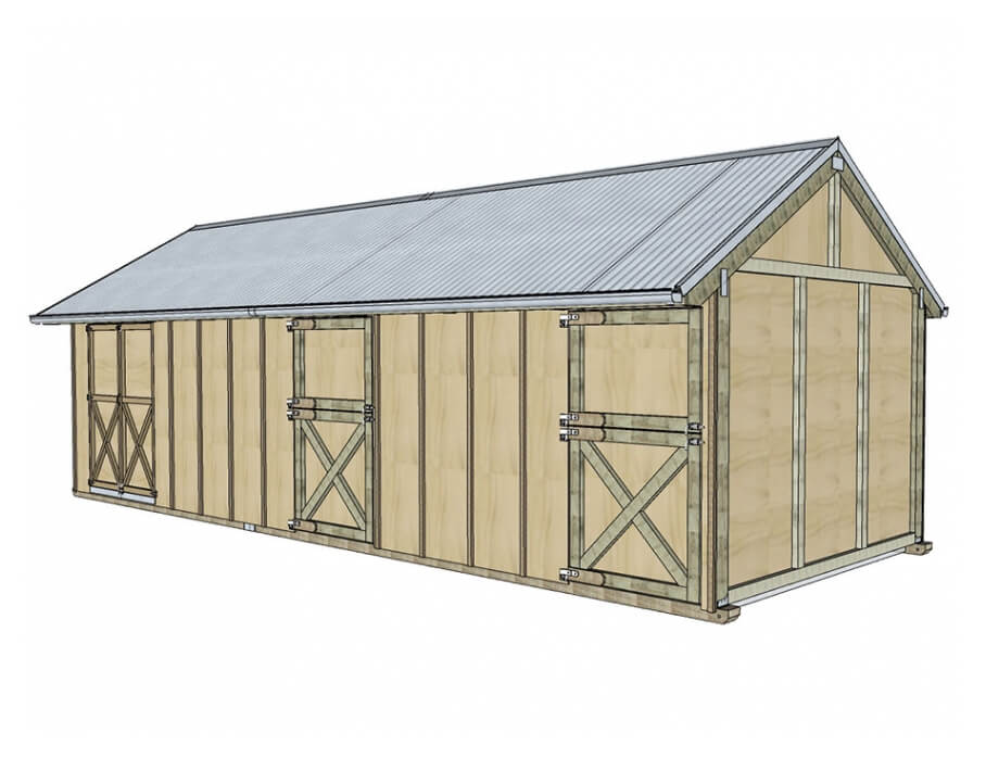 Enclosed Settler Stable with 2 Stalls and Tackshed - Image 3