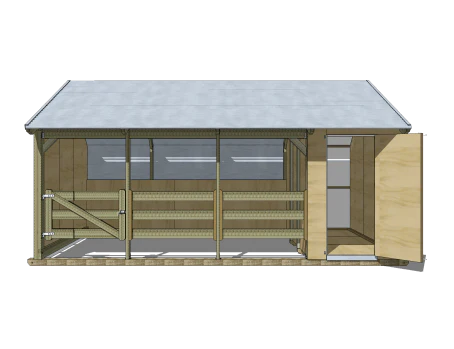 Horse Shelter with single tack shed - Image 11