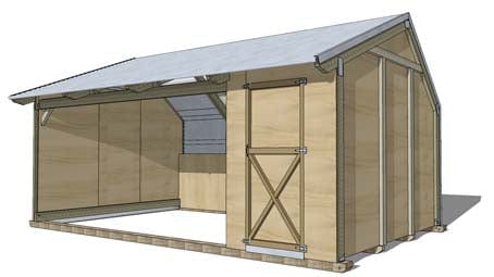 Horse Shelter with single tack shed - Image 6