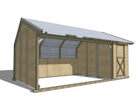 Horse Shelter with single tack shed - Image 7