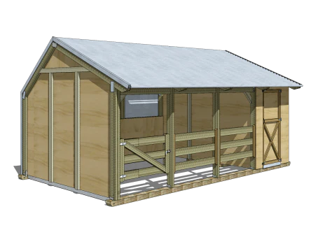 Horse Shelter with single tack shed - Image 9