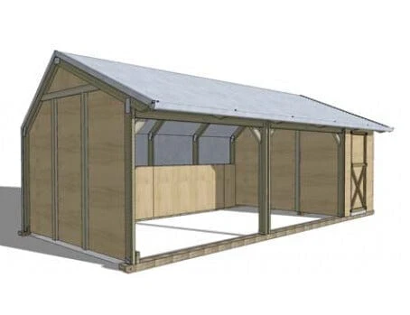 Horse Shelter with single Tackshed 7.2m - Image 3