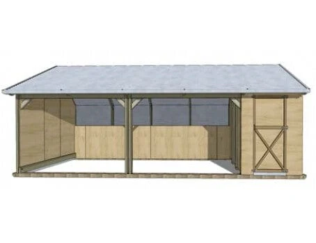Horse Shelter with single Tackshed 7.2m - Image 4