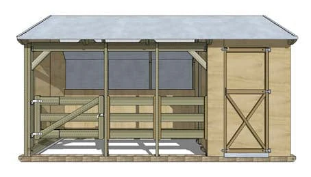 Pony Shelter with Single Tack Shed - Image 7