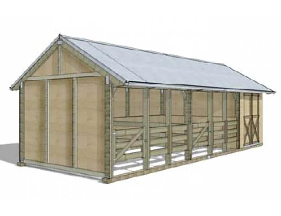 Settler 2 Bay Stable with tack shed - Image 6