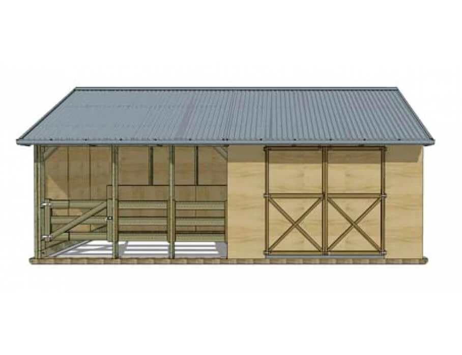 Settler Stable with Double Tack Shed - Image 3