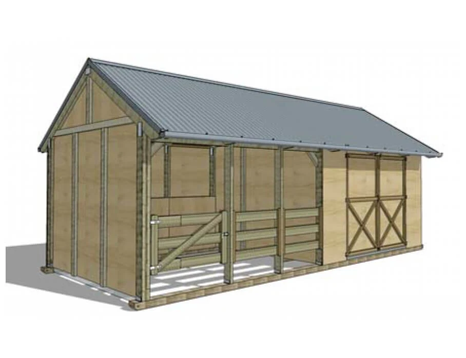 Settler Stable with Double Tack Shed - Image 4
